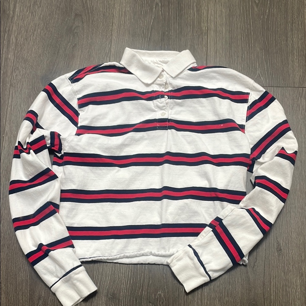 Brandy Melville cropped rugby polo